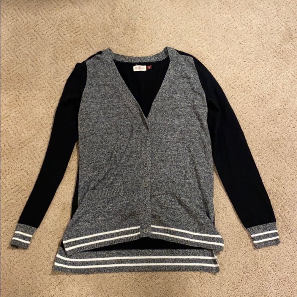 I am selling a gray cardigan.
